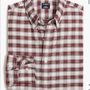 NEW! J. Crew Mens Slim Holiday tartan flex oxford shirt Large